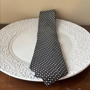 Geoffrey Beene Black and White Patterned Tie